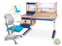 Mealux Комплект Mealux парта Oxford Wood Max BL + кресло Ergoback KBL (арт.BD-920 Wood Max BL + Y-1020 KBL)