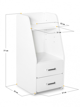 ErgoKids Тумбочка ErgoKids BD-C12 White с надстройкой (арт. BD-C12 W)
