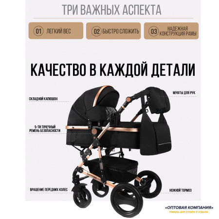 Коляска Luxmom 530 Черная