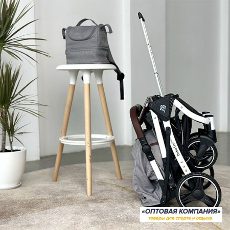 Коляска Baballo 2023 Серая (рама белая) механика